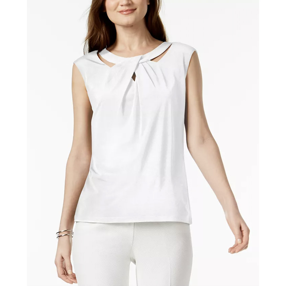 NWT KASPER Crossover Cutout Top Size S - Picture 1 of 11